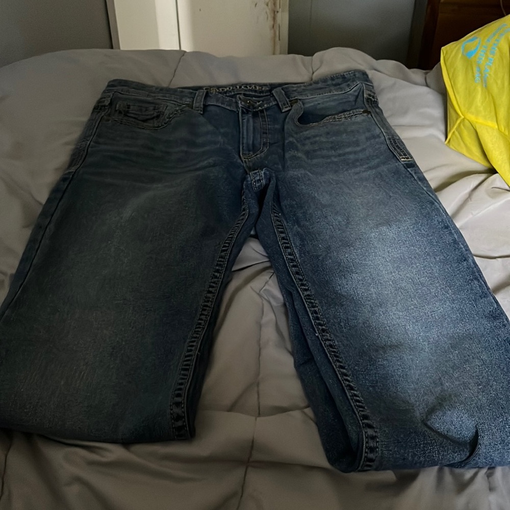 cody james jeans. lightly worn. just too big for my boyfriend.